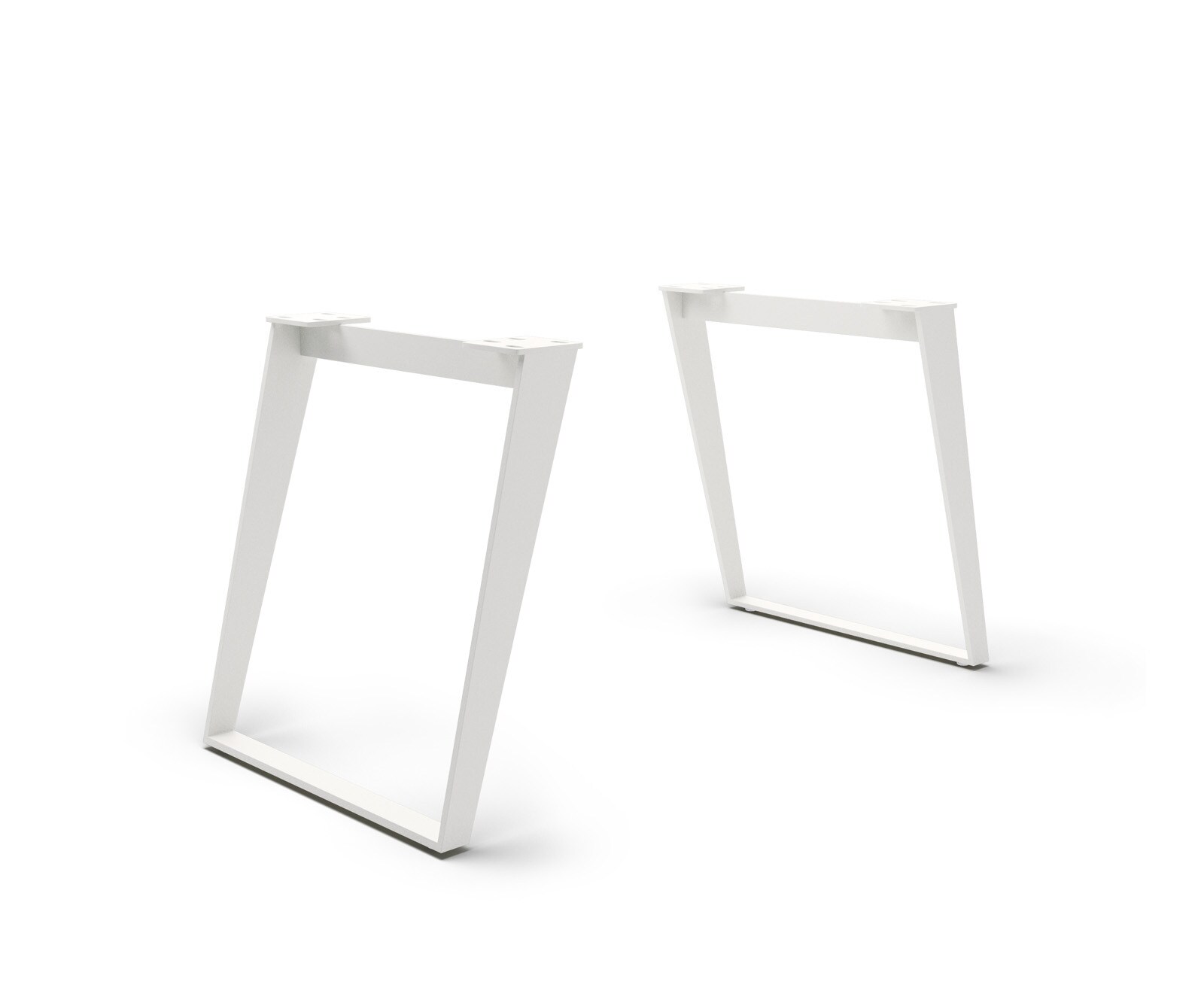 Pieds-de-table Métal Blanc Oblique (lot de 2)