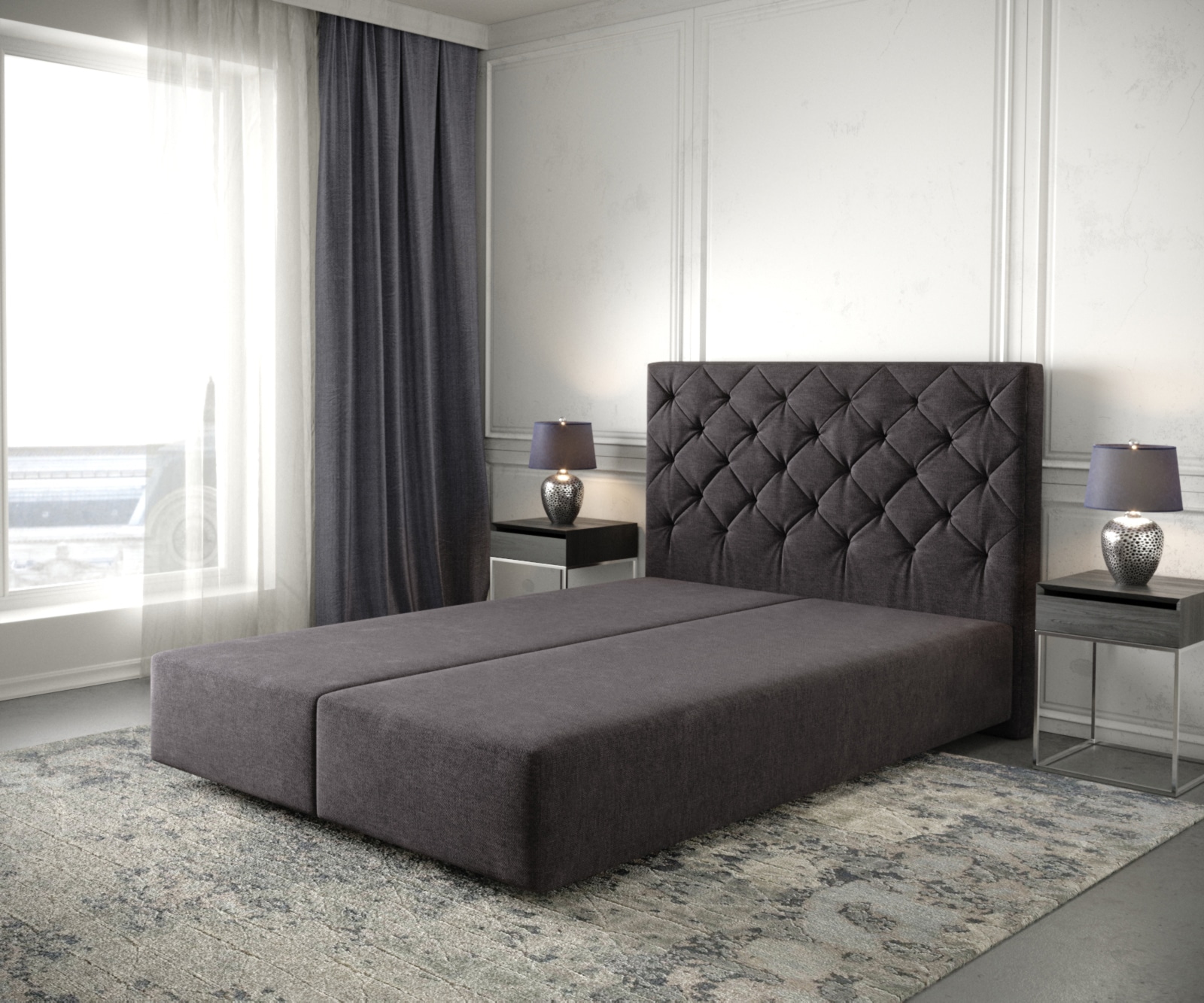 Cadre-de-sommier Dream-Great 160x200 Microfibre Noir