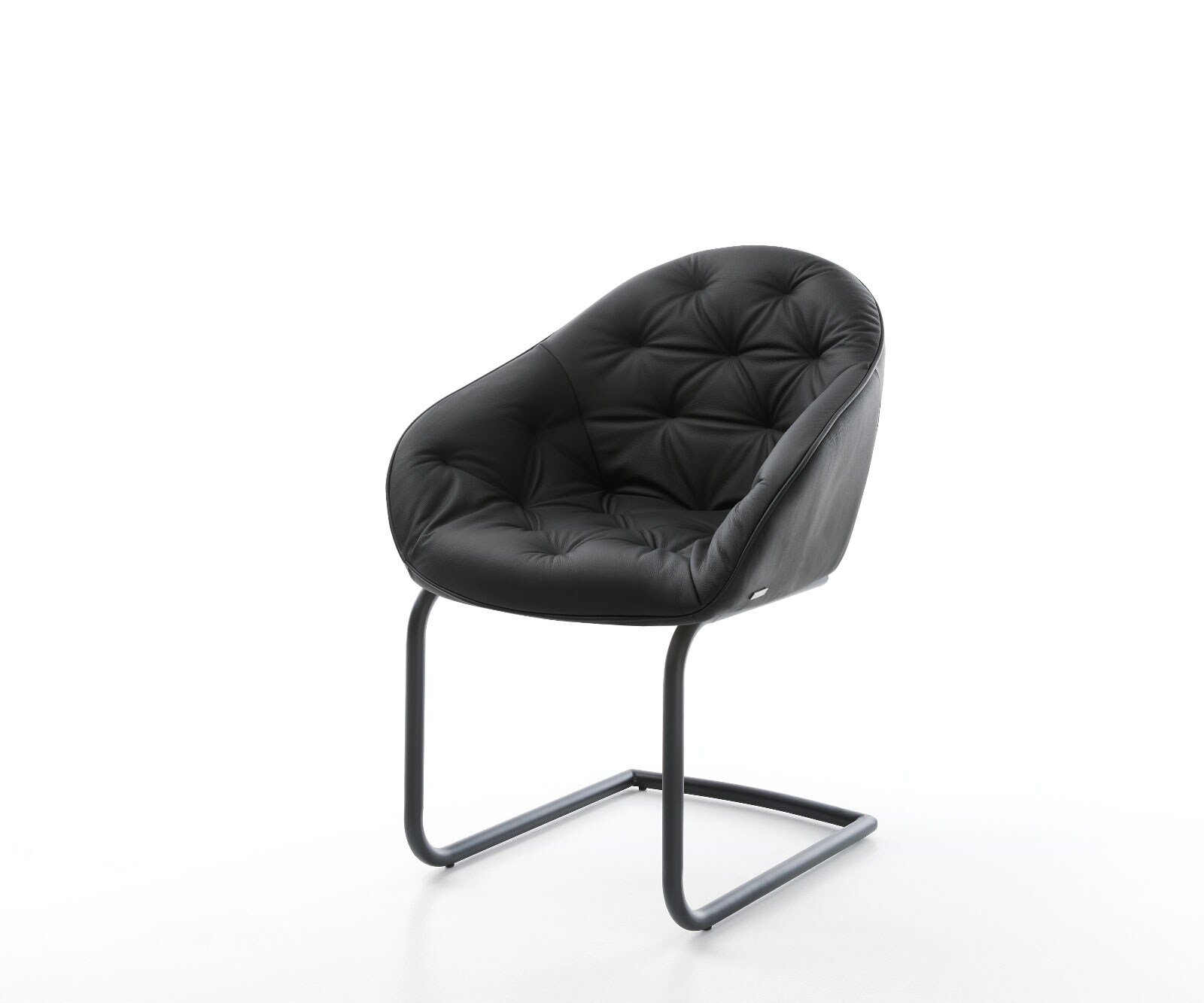 Cantilever Gaio-Flex cuir véritable noir cantilever rond noir