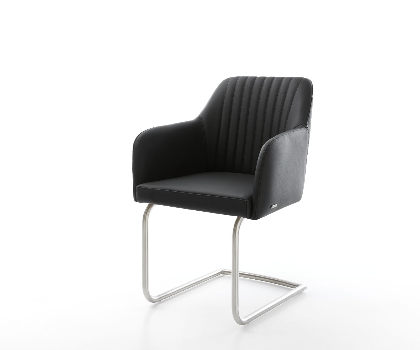 Cantilever Greg-Flex cuir véritable noir cantilever rond acier inoxydable