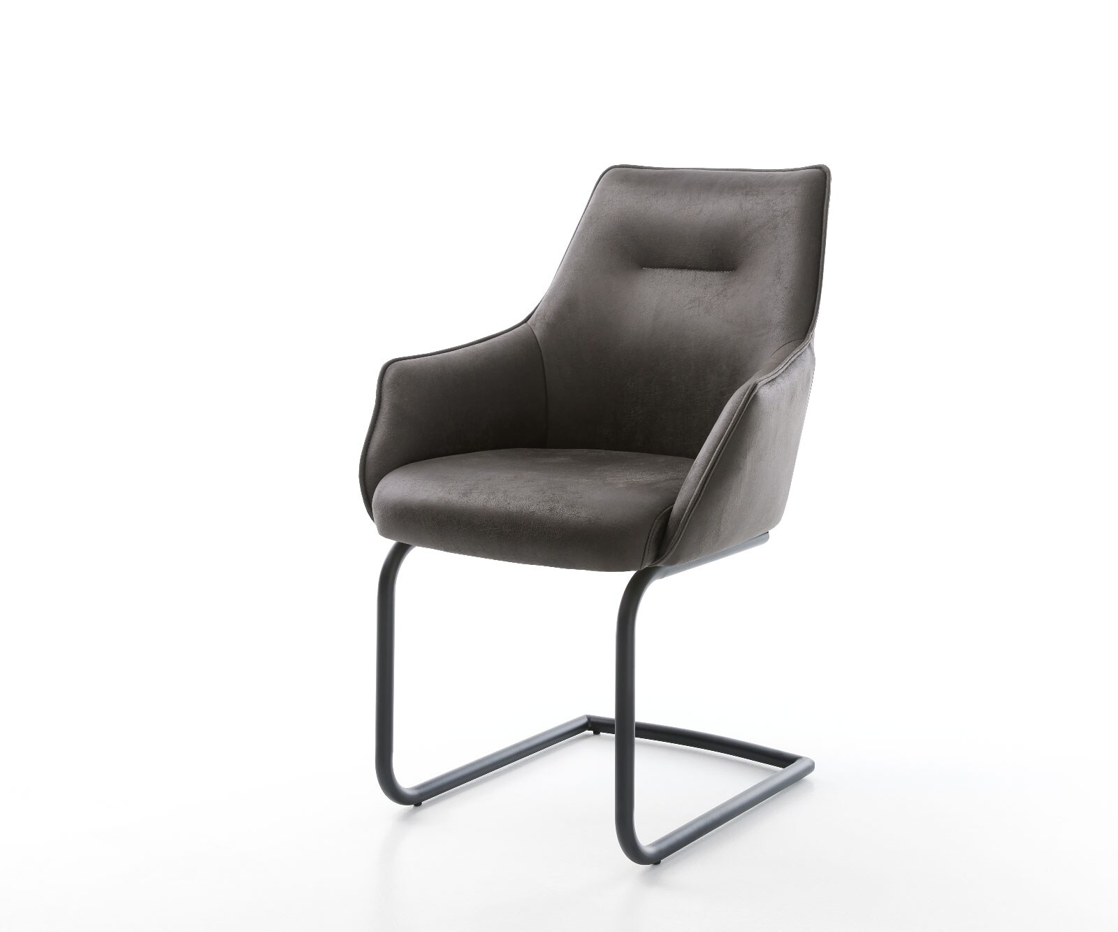 Cantilever Alja-Flex avec accoudoirs anthracite vintage pied cantilever rond noir ressorts ensachés