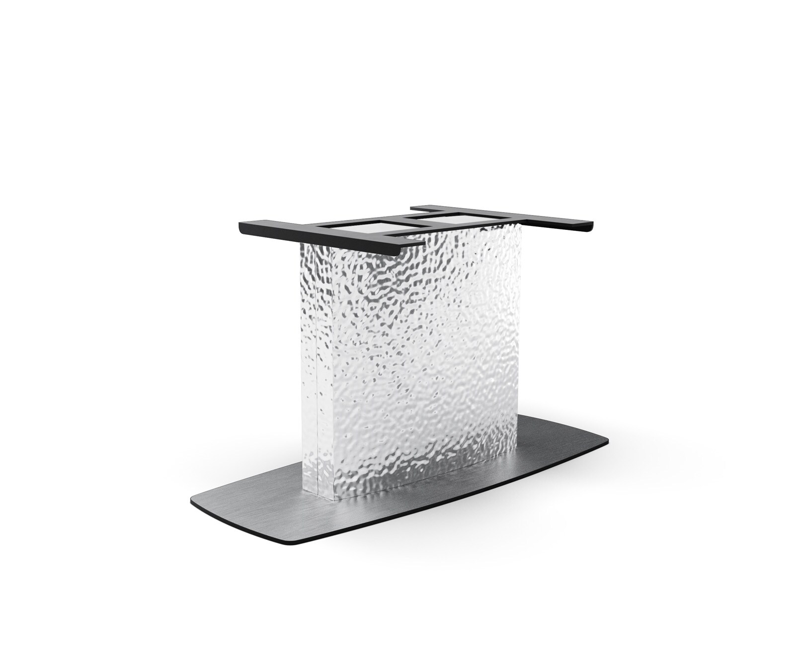 Cadre-de-table  Wave acier inoxydable brossé pour plateaux de table à partir de 200 cm