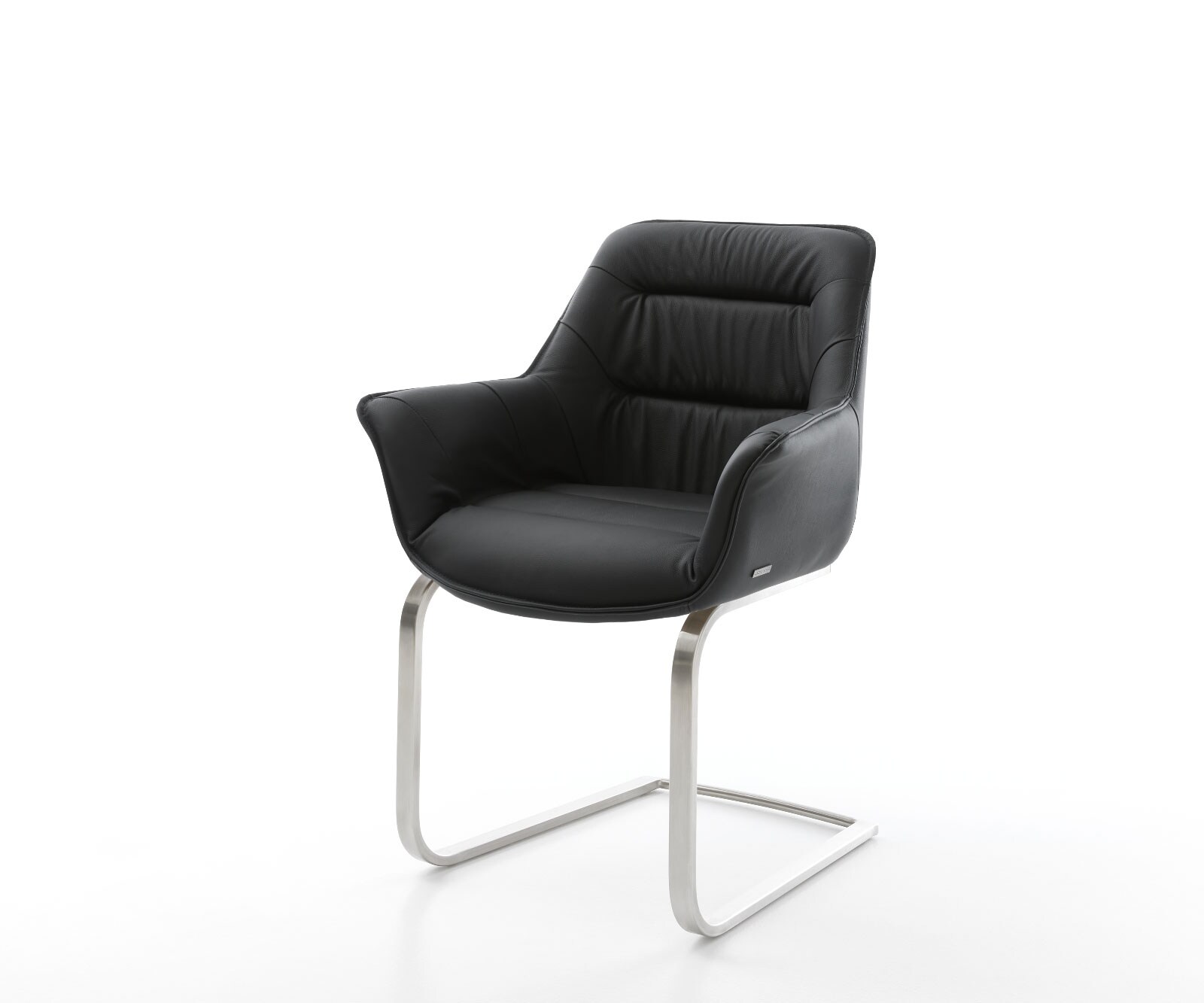 Cantilever Kaira-Flex cuir véritable noir cantilever plat acier inoxydable